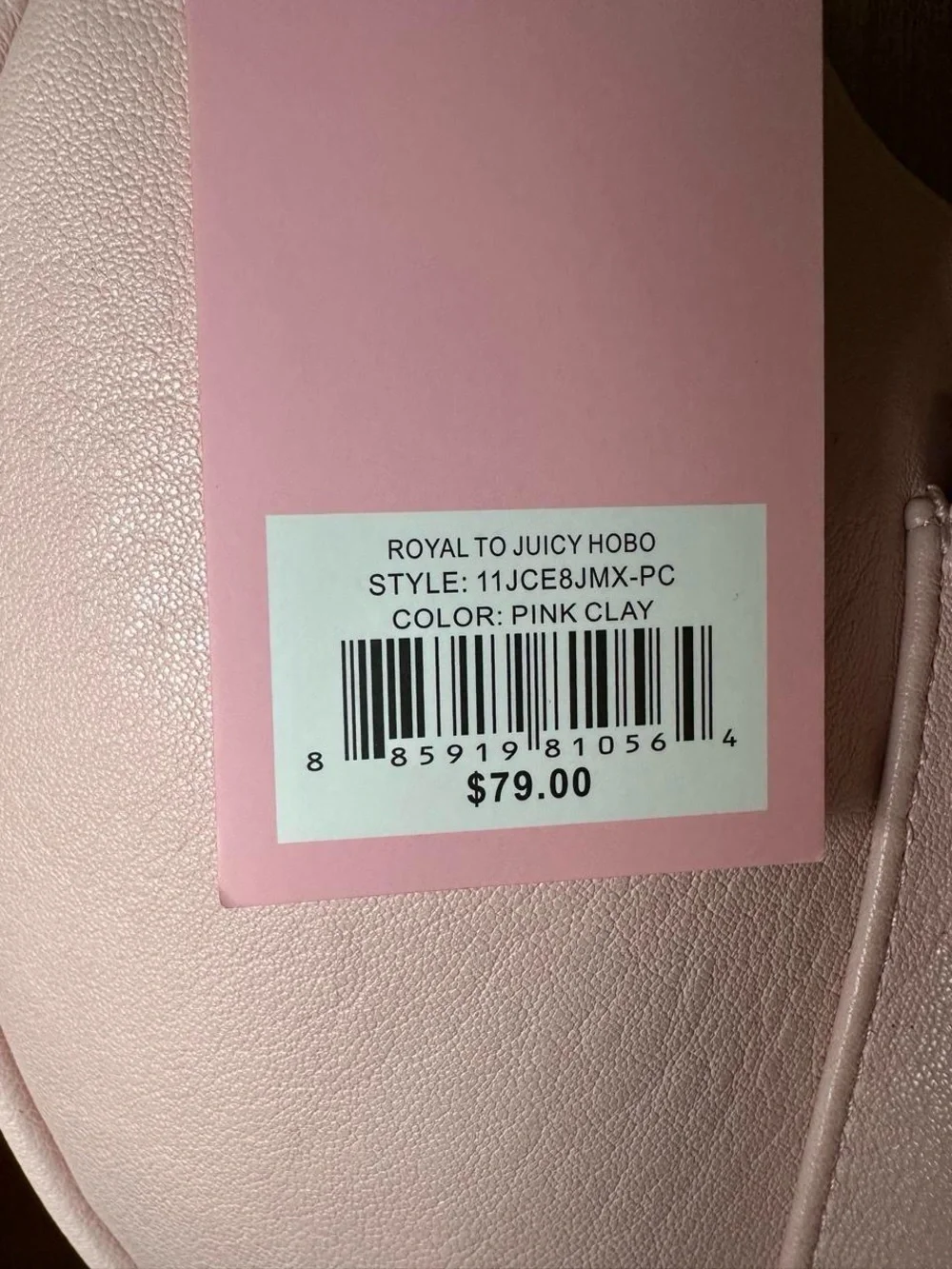 Juicy Couture Blush Pink Leather Hobo with Gold Charm Accents